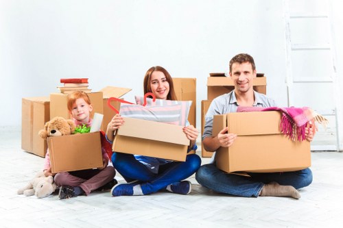 Loading and moving office items from a central London building