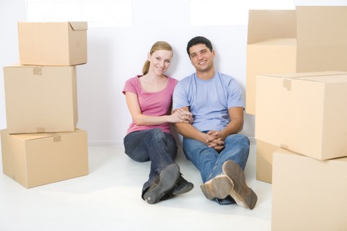 Packed boxes and wrapped furniture ready for a Belgravia relocation