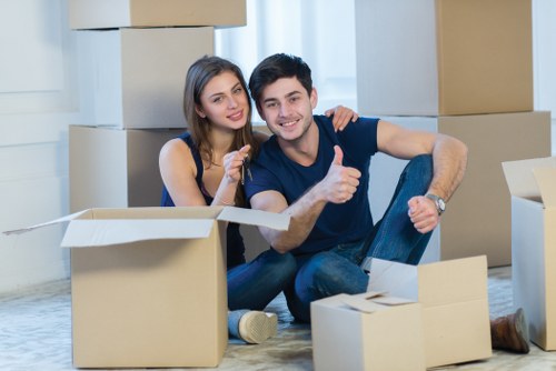 Preparation checklist and packing materials for a house move