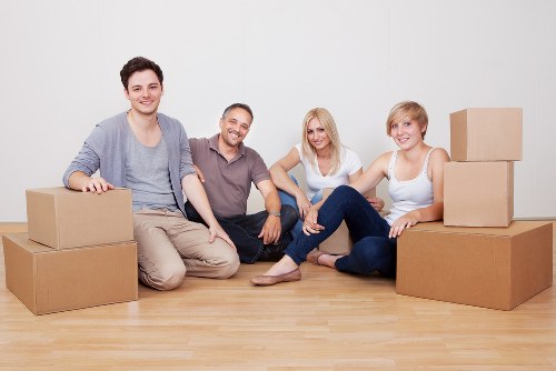Furniture and boxes prepared for a local move in Belgravia